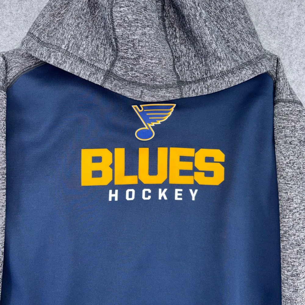 Fanatics St. Louis Blues NHL Hockey Hoodie Mens Medium Navy Gray Pullover